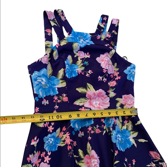 B Darlin Floral Double Strap Fit & Flare Dress Size 7/8 - Picture 8 of 17
